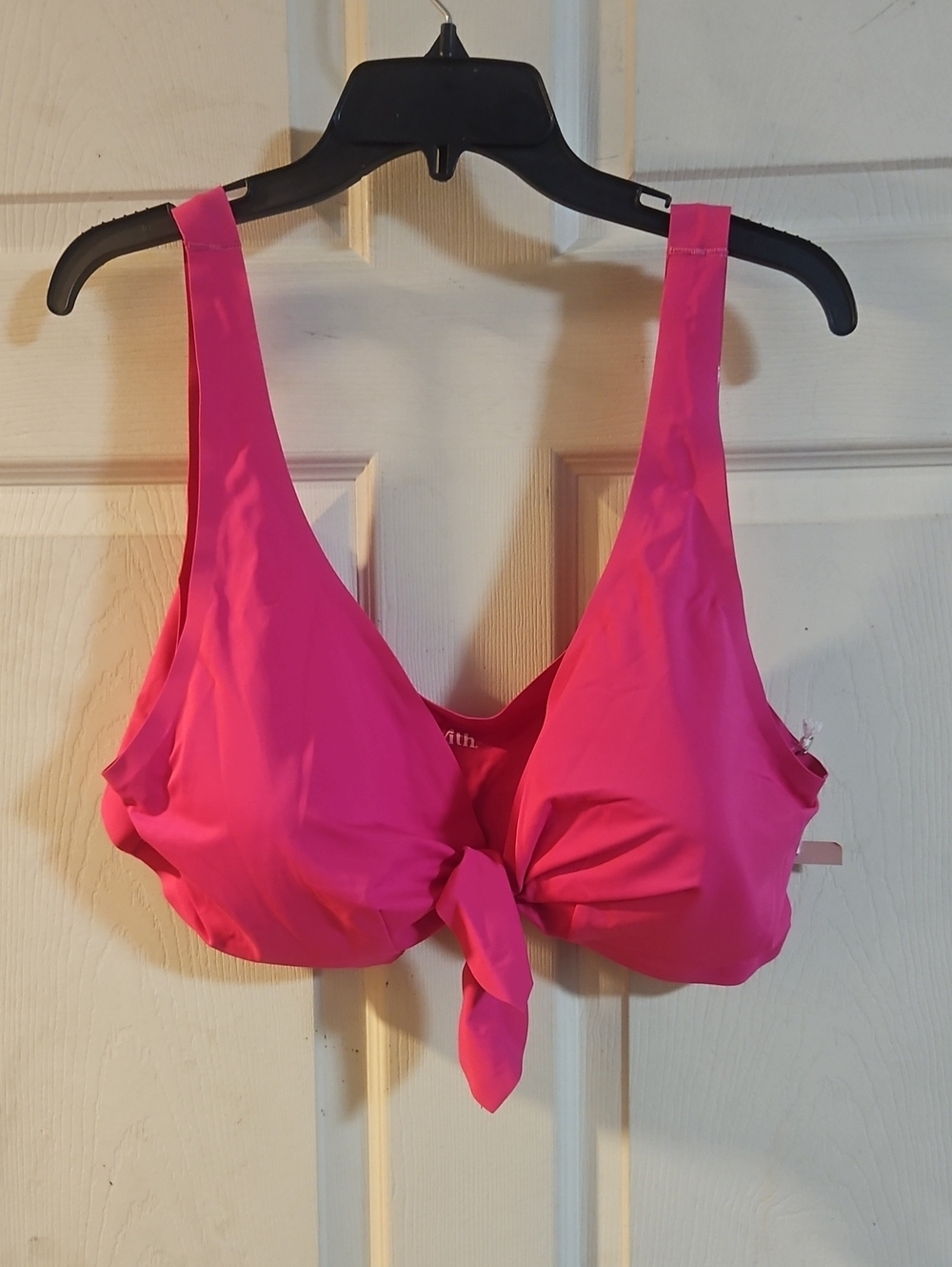ONEWITH WESTERLY TIE FRONT BIKINI TOP: PINK: NEW WITHOUT TAGS: SIZE 4X